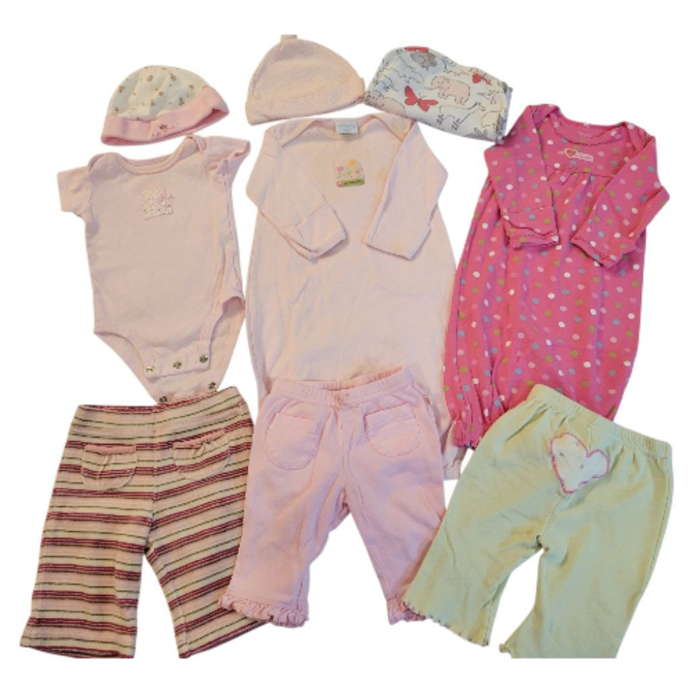 Baby Girl 9 Piece Bundle | Old Navy & Carter's | Newborn to 3 Months - Picture 1 of 13